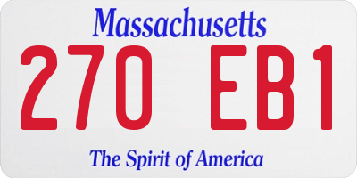 MA license plate 270EB1