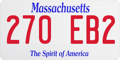 MA license plate 270EB2