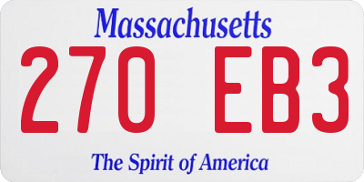 MA license plate 270EB3