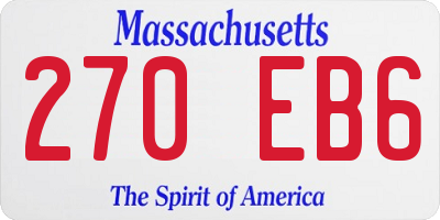MA license plate 270EB6