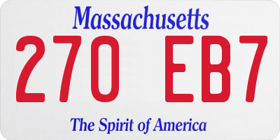 MA license plate 270EB7