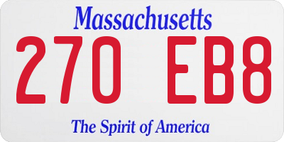 MA license plate 270EB8