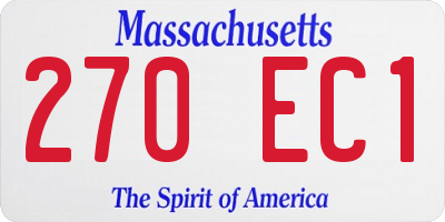 MA license plate 270EC1