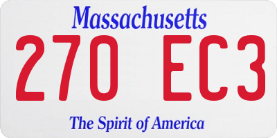 MA license plate 270EC3