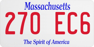 MA license plate 270EC6