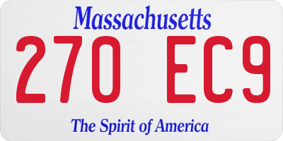 MA license plate 270EC9
