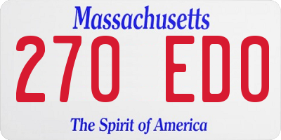 MA license plate 270ED0