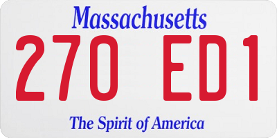 MA license plate 270ED1