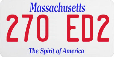MA license plate 270ED2
