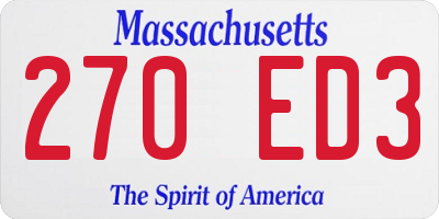 MA license plate 270ED3
