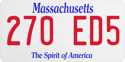 MA license plate 270ED5