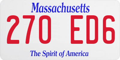 MA license plate 270ED6