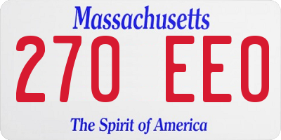 MA license plate 270EE0