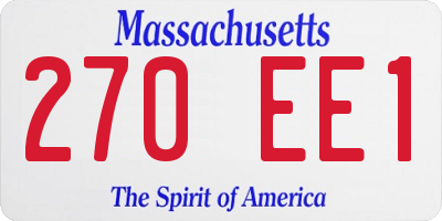 MA license plate 270EE1