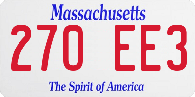 MA license plate 270EE3