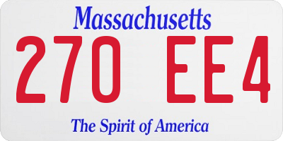 MA license plate 270EE4