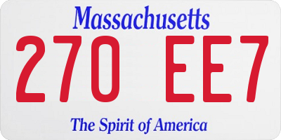 MA license plate 270EE7