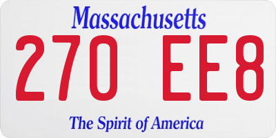 MA license plate 270EE8