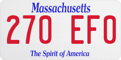 MA license plate 270EF0