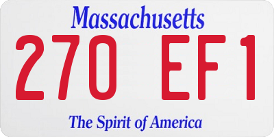 MA license plate 270EF1
