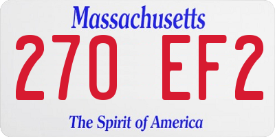 MA license plate 270EF2