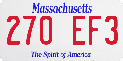 MA license plate 270EF3