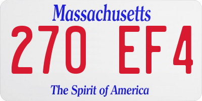 MA license plate 270EF4