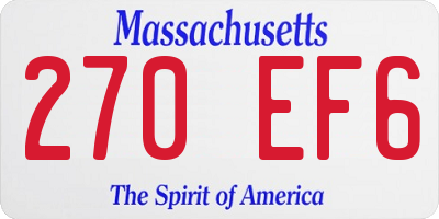 MA license plate 270EF6