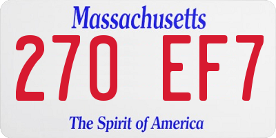MA license plate 270EF7