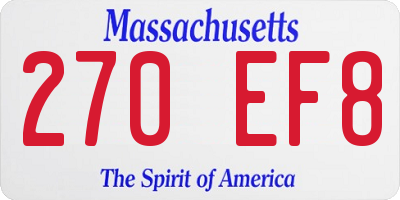MA license plate 270EF8