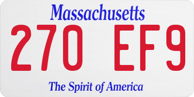 MA license plate 270EF9