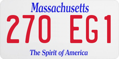 MA license plate 270EG1