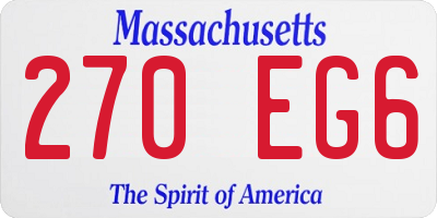 MA license plate 270EG6
