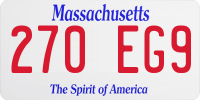 MA license plate 270EG9