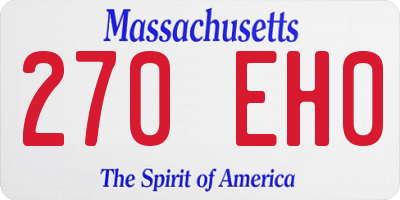 MA license plate 270EH0