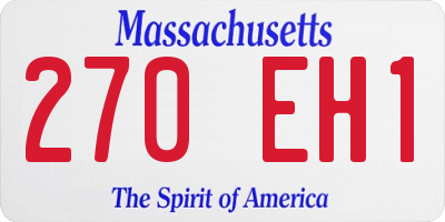 MA license plate 270EH1
