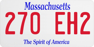 MA license plate 270EH2