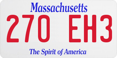 MA license plate 270EH3