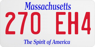 MA license plate 270EH4