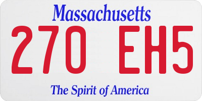 MA license plate 270EH5
