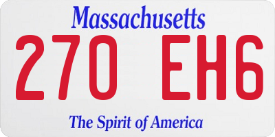 MA license plate 270EH6