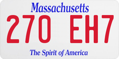 MA license plate 270EH7