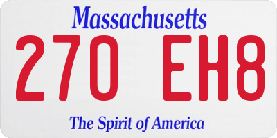 MA license plate 270EH8