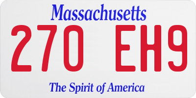MA license plate 270EH9