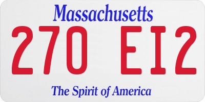 MA license plate 270EI2