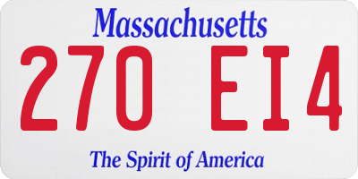 MA license plate 270EI4