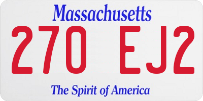 MA license plate 270EJ2