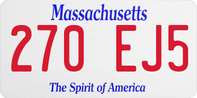 MA license plate 270EJ5