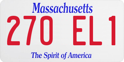 MA license plate 270EL1