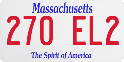 MA license plate 270EL2